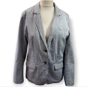 Velvet Heart | S pinstripe blazer blue and white jean jacket denim